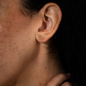 Mini Bow Knot Vermeil Earrings