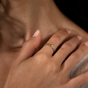 Two Toned X Vermeil Ring