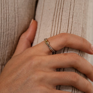 Two Toned X Vermeil Ring