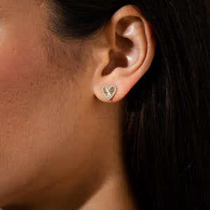 Radiant Heart Stud Vermeil Earrings