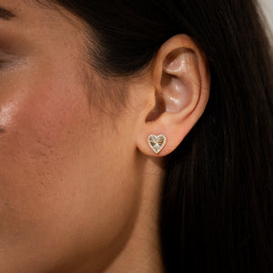 Radiant Heart Stud Vermeil Earrings