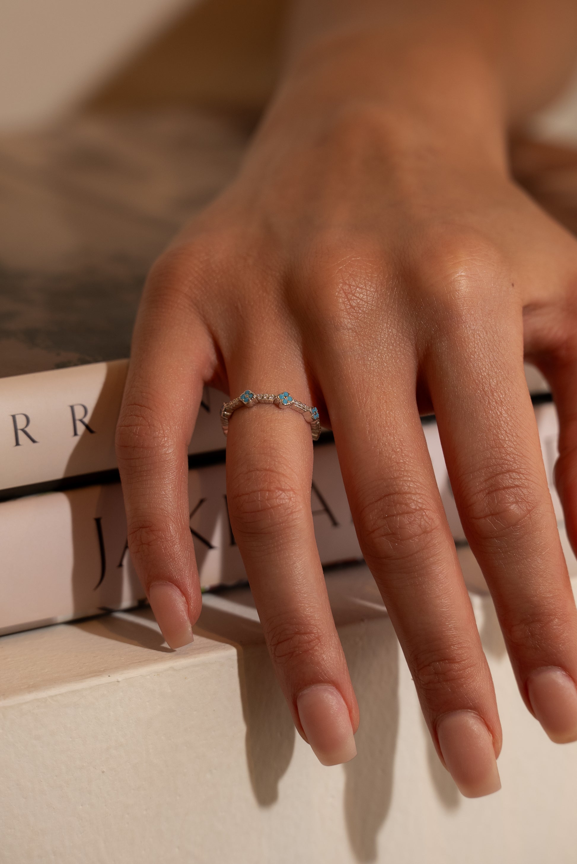Clover Turquoise in Sterling Silver Ring