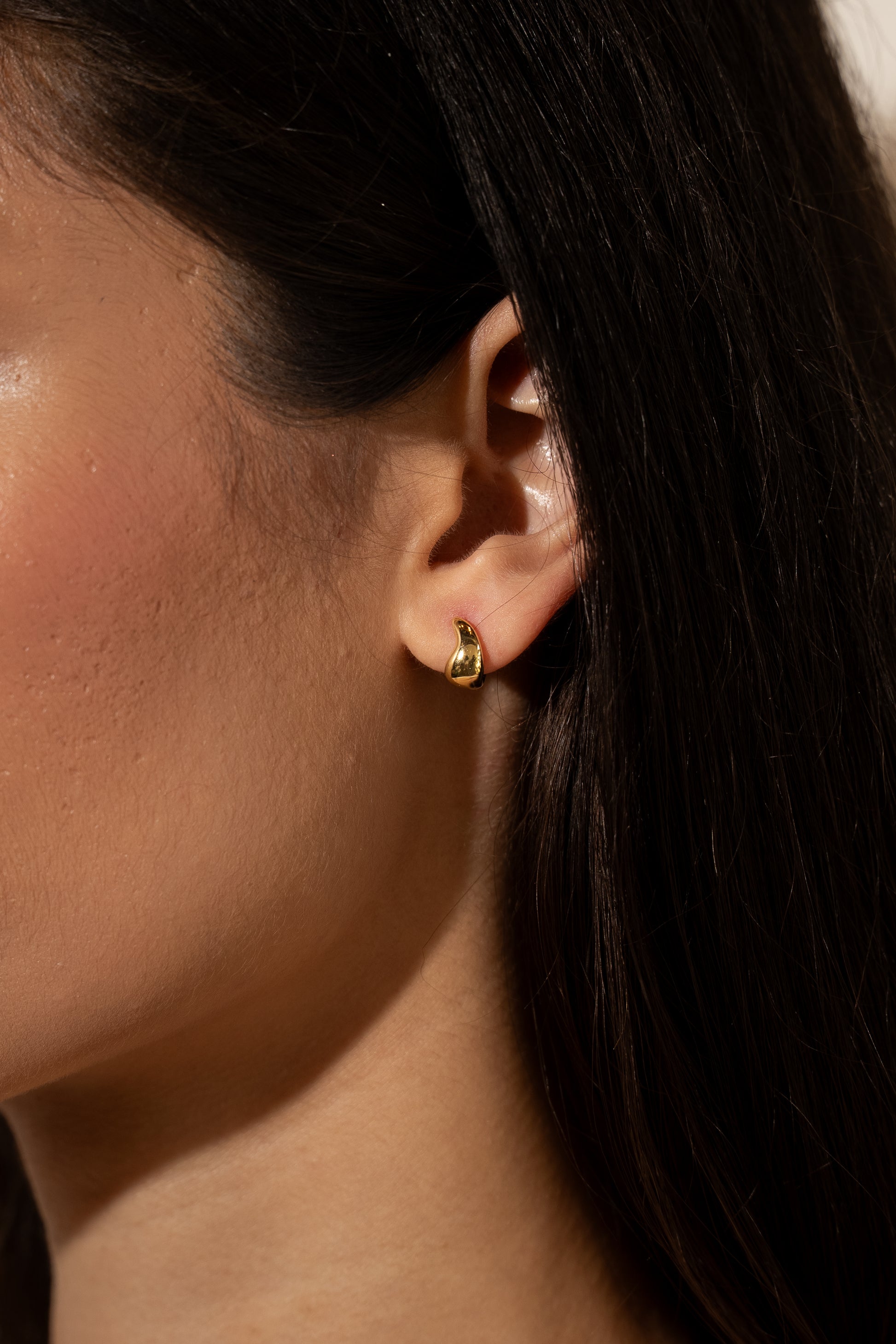 Sculpted Teardrop Vermeil Earrings