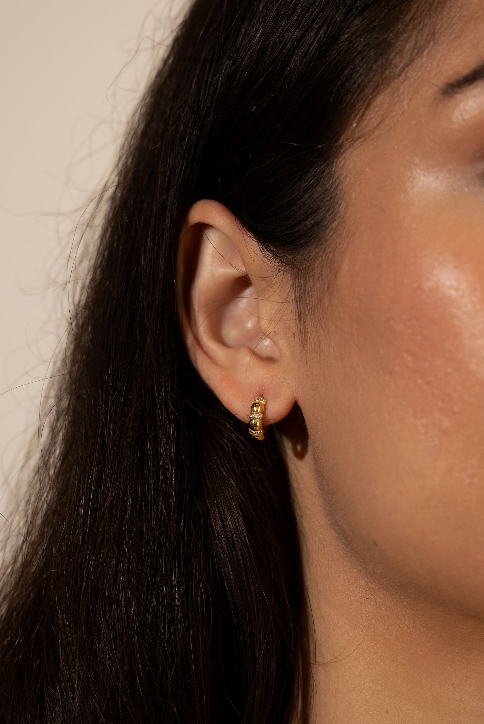 Sculpted Gold Vermeil Huggie