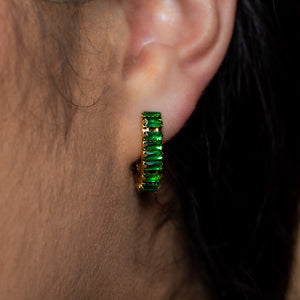 Aliana Geo Earrings In Emerald Green