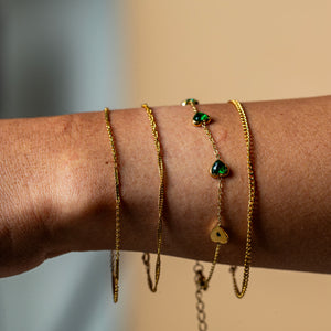 Emaline Emerald Heart Bracelet