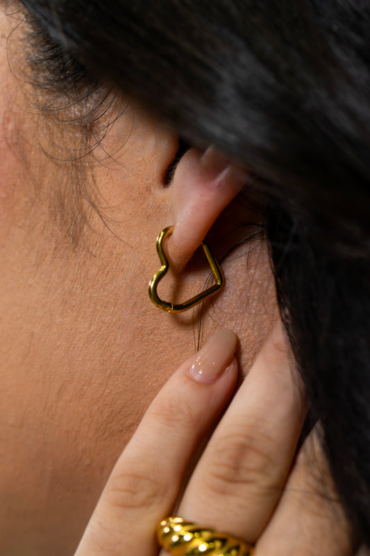 Heart Huggie Earrings