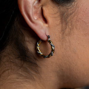 Twist Two Toned Hoops