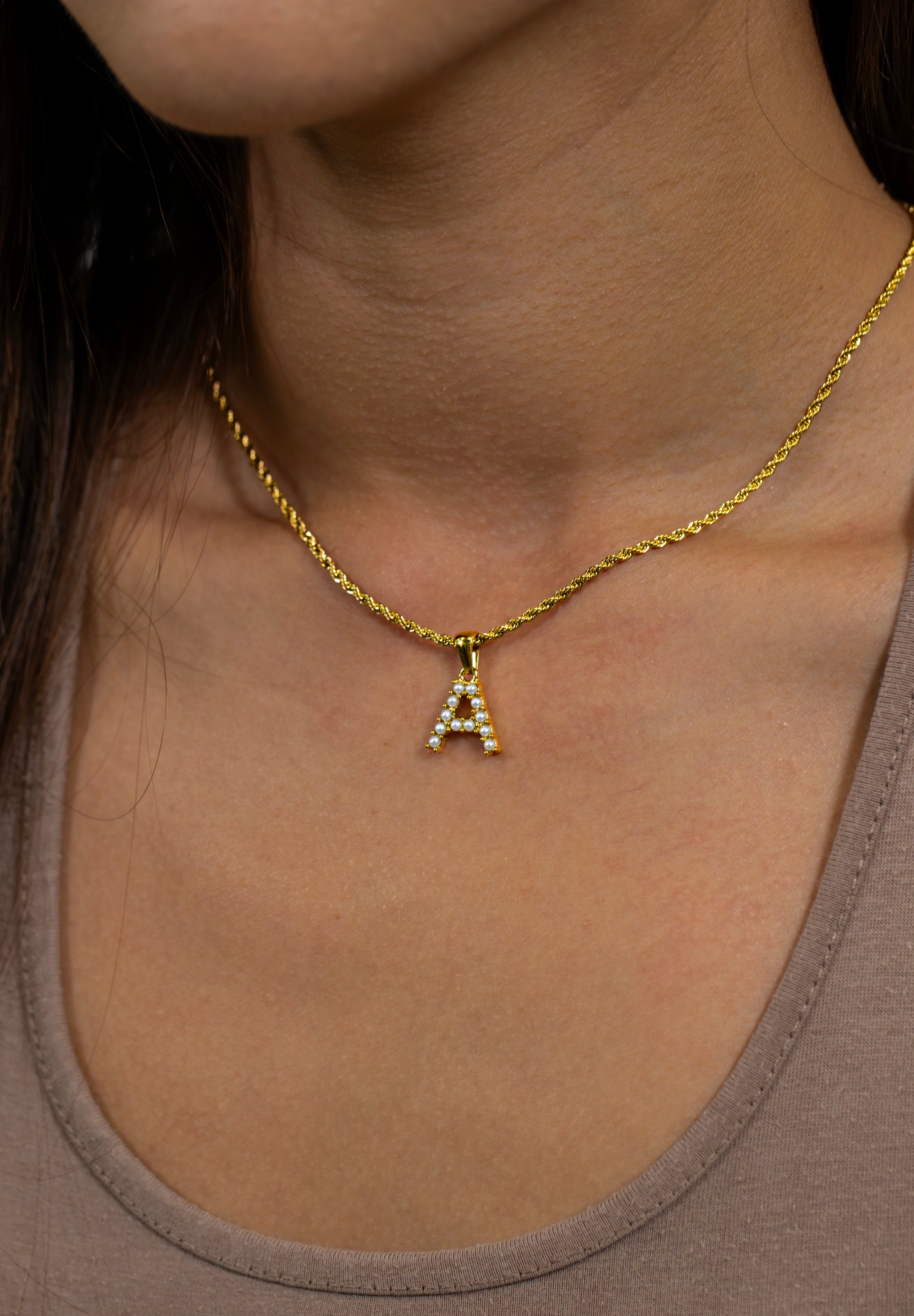 Pearl Initial Necklace