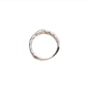 Pave Paperclip Sterling Silver Ring