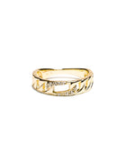 Pave Paperclip Vermeil Ring