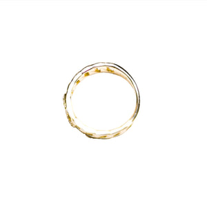 Pave Paperclip Vermeil Ring