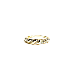 Petite Pave Croissant Vermeil Ring