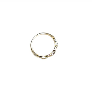 Petite Pave Paperclip Vermeil Ring