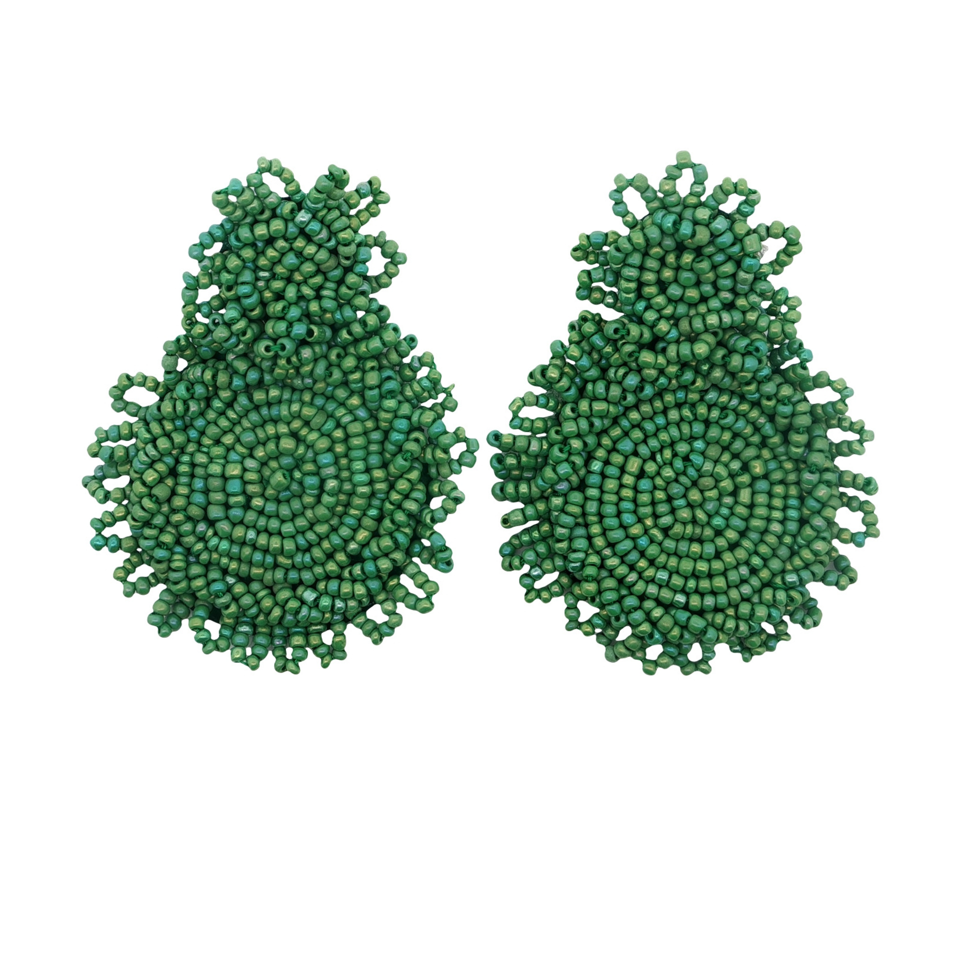 Raina Beaded Earrings in Green