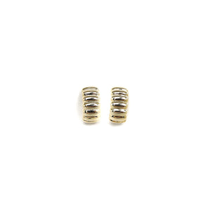 Ridged Huggie Hoops In Vermeil