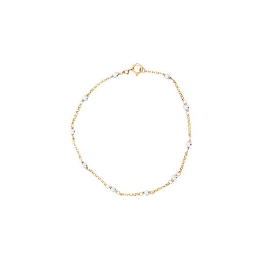 Two Toned Beaded Gold Filled Bracelet