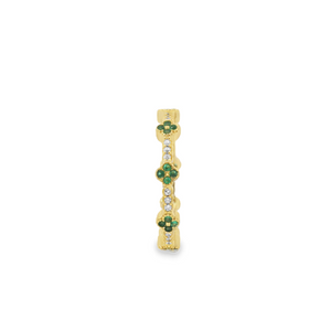 Clover Vermeil Ring In Emerald