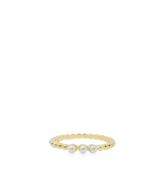 3 Pearl Vermeil Ring