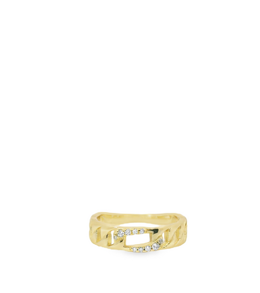 Buckle Crystal Vermeil Ring