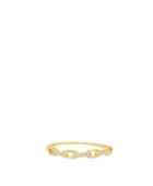 Petite Pave Paperclip Vermeil Ring