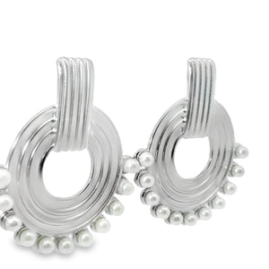 Pearl Oval Drop Earrings