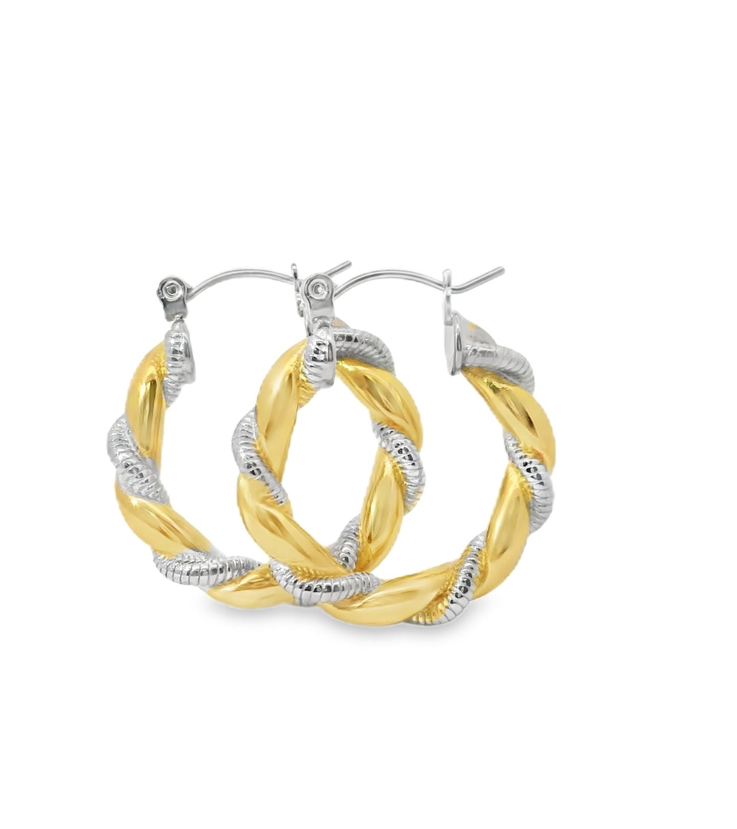 Twist Two Toned Hoops