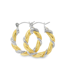 Twist Two Toned Hoops