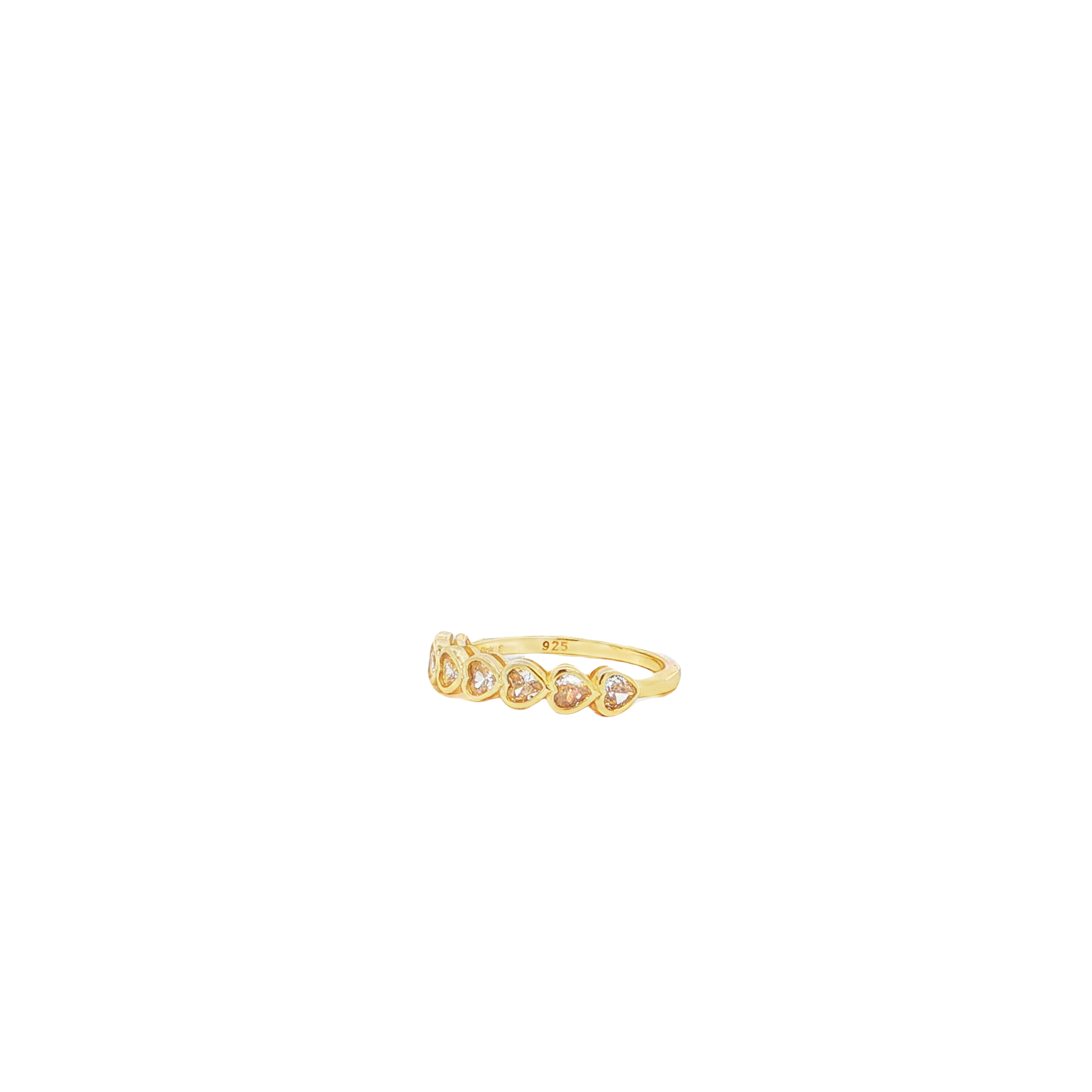 Seven Of Hearts Vermeil RIng