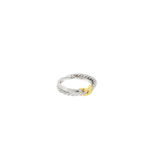 Two Toned X Vermeil Ring