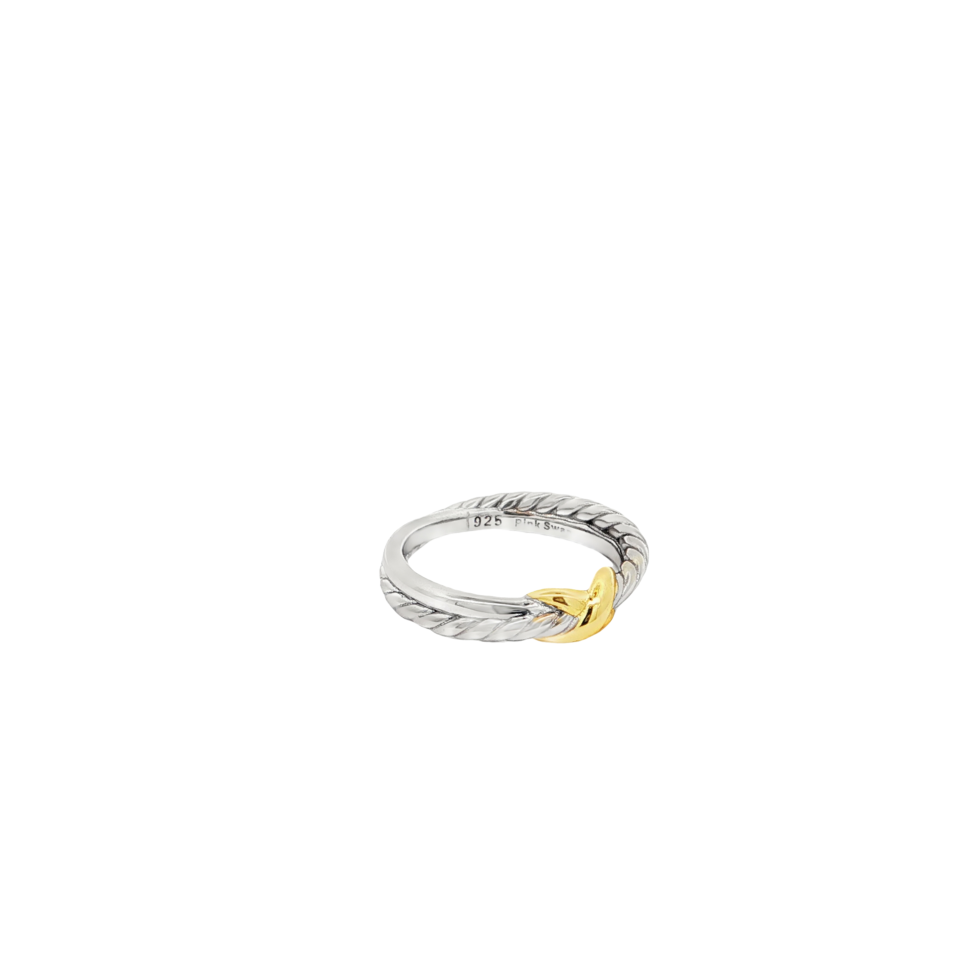 Two Toned X Vermeil Ring