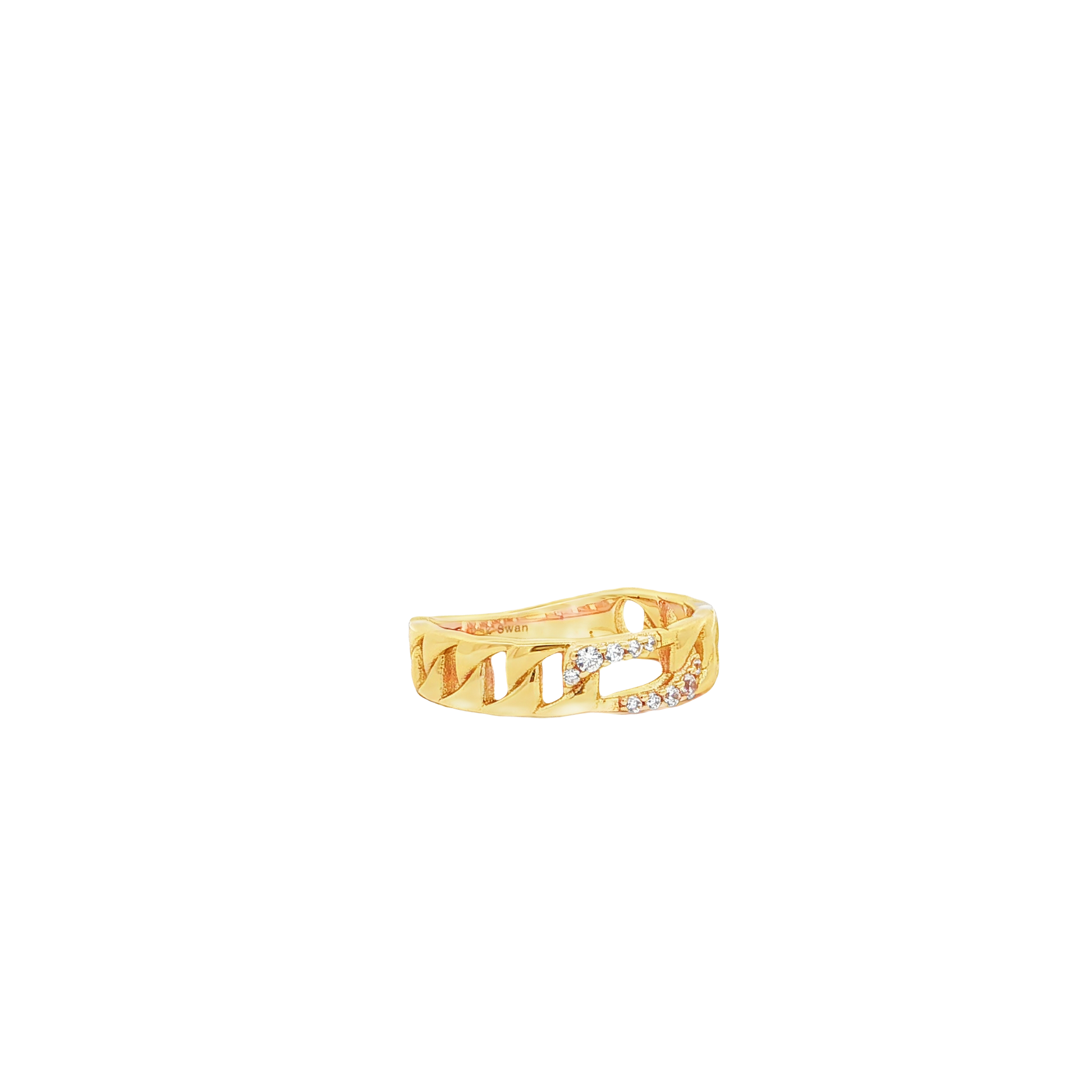 Buckle Crystal Vermeil Ring