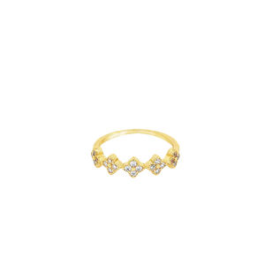 Clover Stack Vermeil Ring
