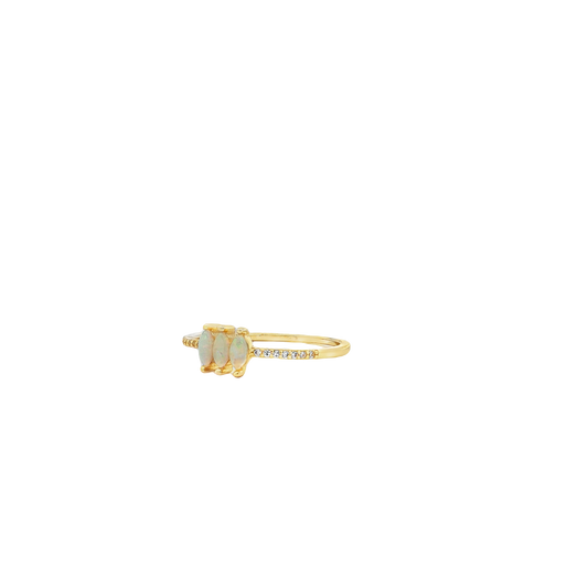 Three Opal Vermeil Ring