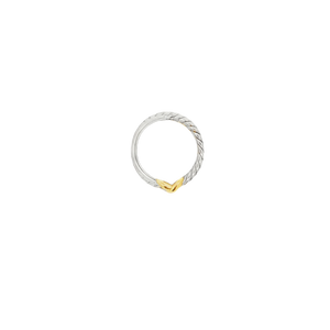 Two Toned X Vermeil Ring