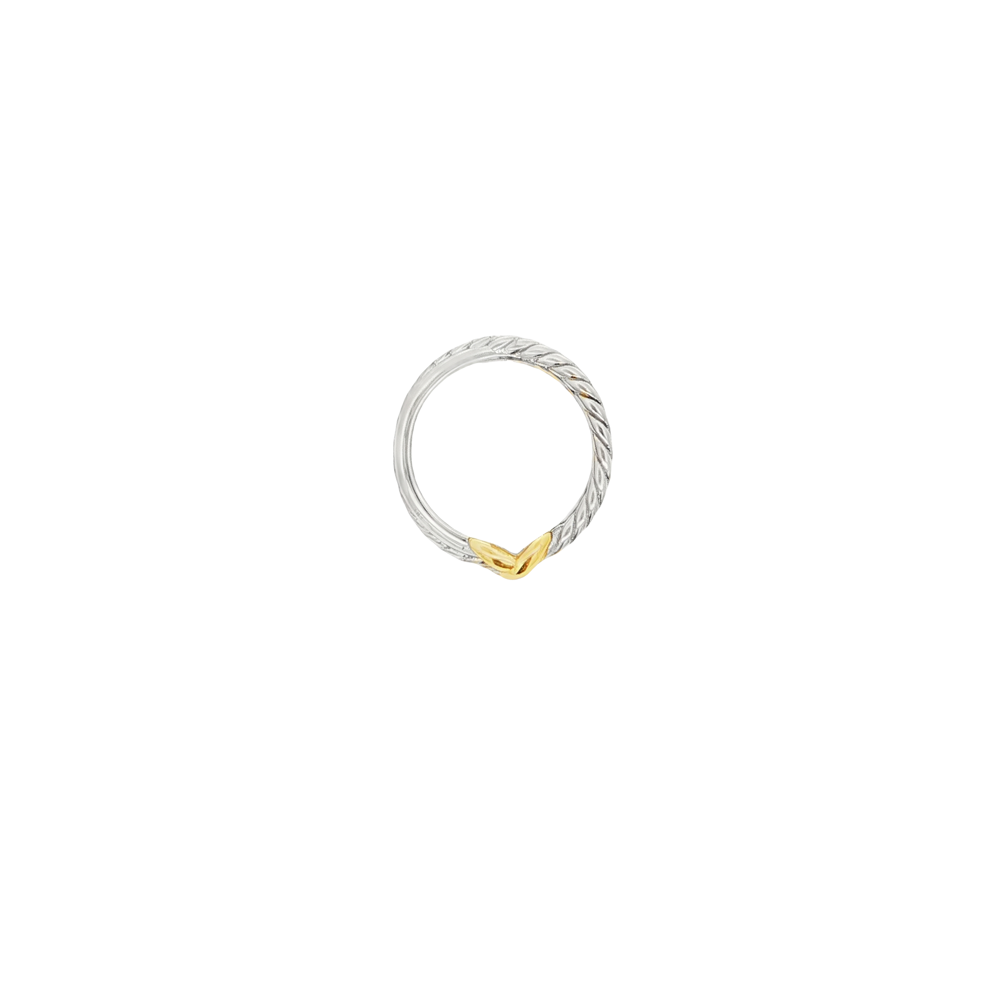 Two Toned X Vermeil Ring
