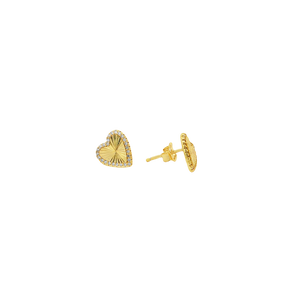 Radiant Heart Stud Vermeil Earrings