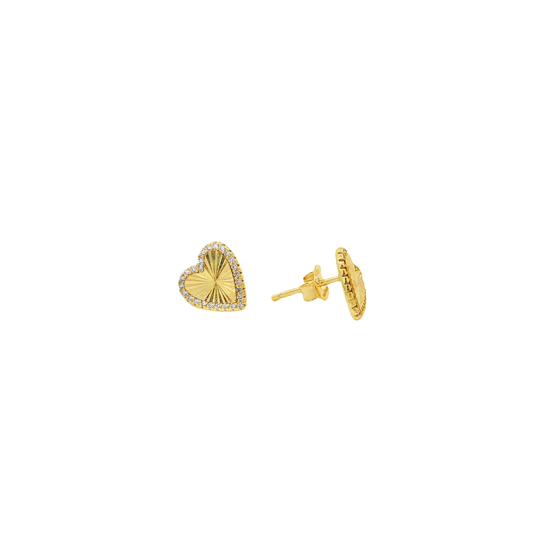 Radiant Heart Stud Vermeil Earrings