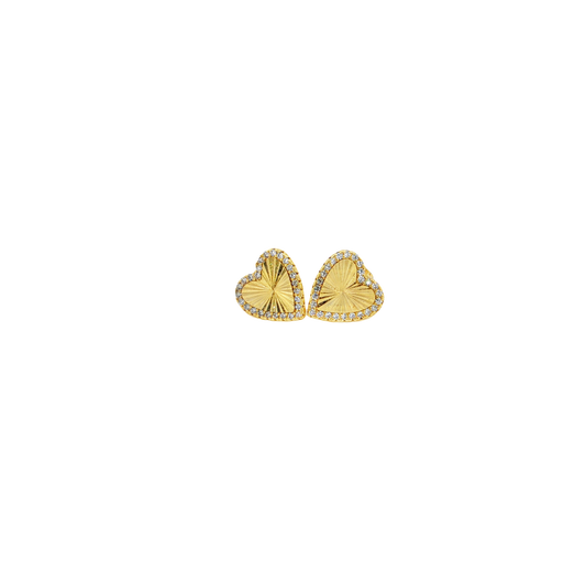 Radiant Heart Stud Vermeil Earrings