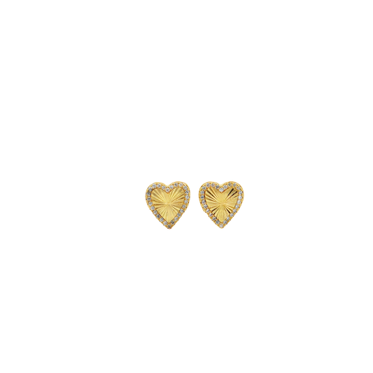 Radiant Heart Stud Vermeil Earrings