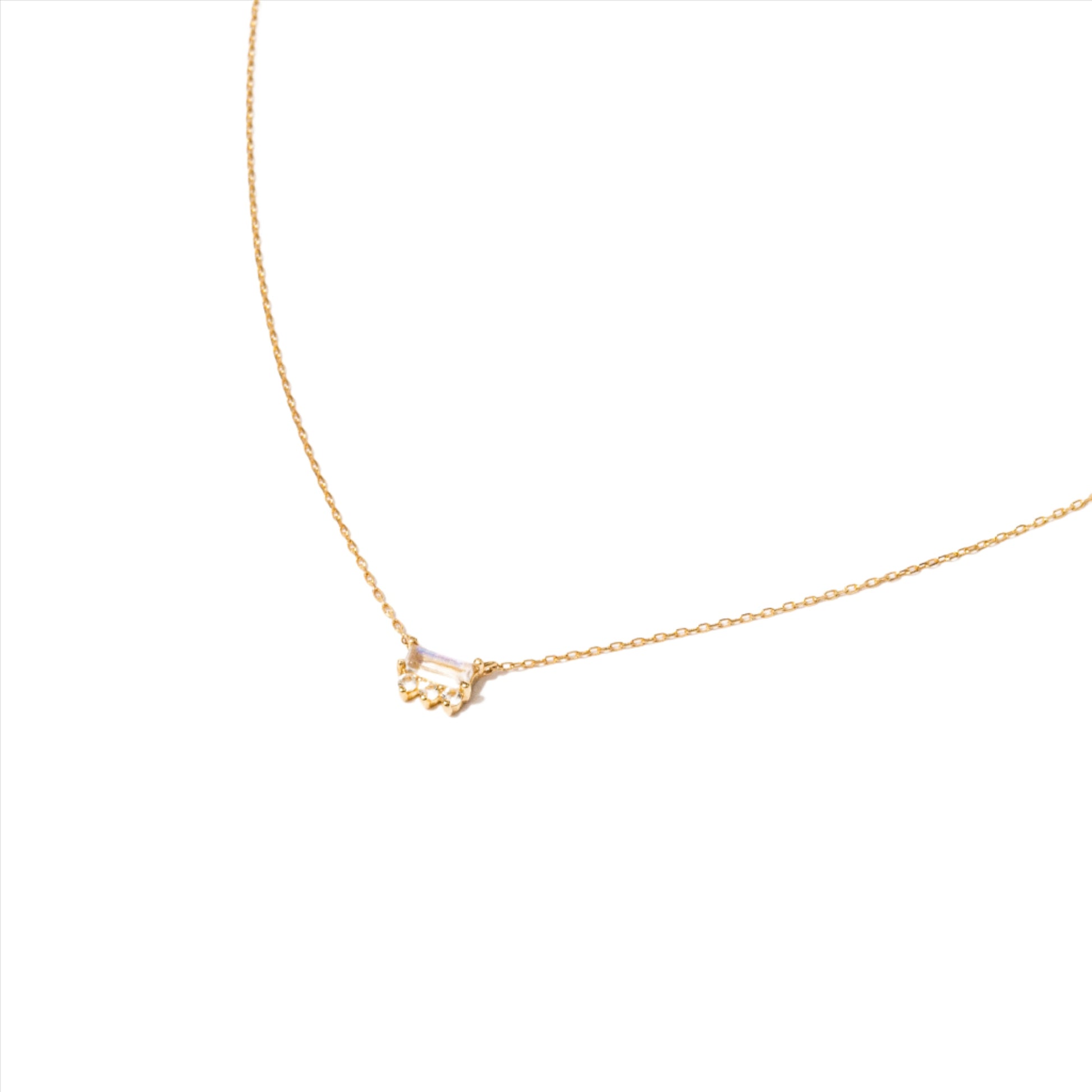 White Sapphire Necklace 14K Gold