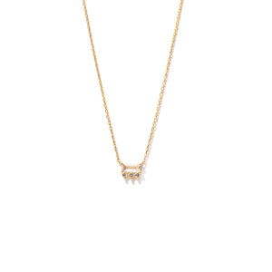 White Sapphire Necklace 14K Gold