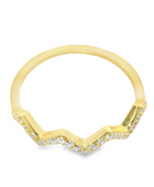 Zig Zag Pave Ring In Vermeil