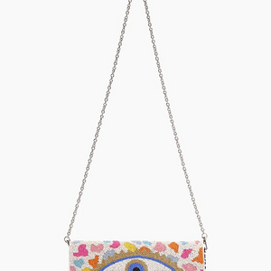 Rainbow Evil Eye Flap Clutch